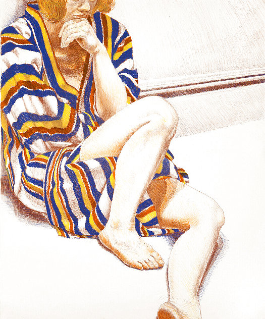 Girl in Striped Robe 1975 Limited Edition Print by Philip Pearlstein