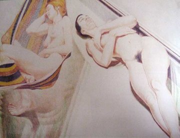2 Nudes on Hammock 1974 Limited Edition Print - Philip Pearlstein