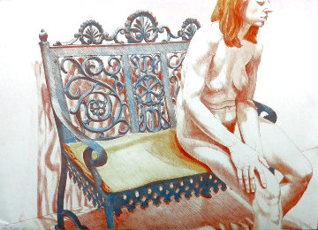Girl on Iron Bench 1974 Limited Edition Print - Philip Pearlstein