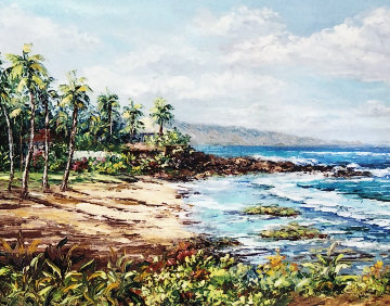 Mama's Beach 2005 25x29 Maui Original Painting - Sue Perry
