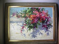 Garden Wall 1991 30x40 Huge Original Painting by Endre Peter Darvas - 1 Garden Wall 1991 30x40 Huge Original Painting by Endre Peter Darvas - 1