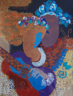 Rhapsody Monotype 1980 40x33 Embellished Works on Paper (not prints) - Peter Nixon Rhapsody Monotype 1980 40x33 Embellished Works on Paper (not prints) - Peter Nixon