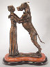 Shall We Dance Bronze Sculpture 2003 8 in - Great Dane Sculpture by Louise Peterson - 0