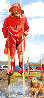 Girl on Stilts (Red Slicker) 1950 32x39 Original Painting by Peter Stevens - 2