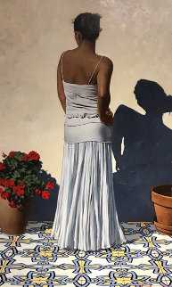 Woman And Tiles 50x34 Original Painting - Gabriel Picart Woman And Tiles 50x34 Original Painting - Gabriel Picart