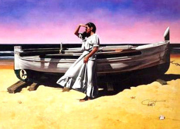 Looking Out 54x42 Original Painting - Gabriel Picart Looking Out 54x42 Original Painting - Gabriel Picart