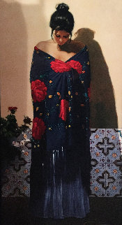 Untitled (Portrait of a Woman) 2006 38x24 Original Painting - Gabriel Picart