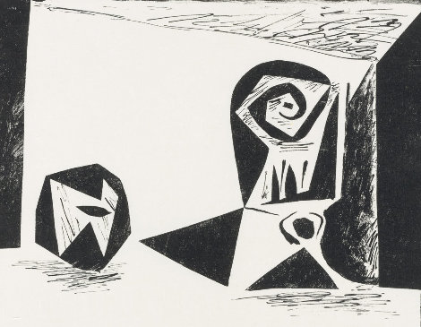Composition With Stemmed Glass PP 1947 Limited Edition Print - Pablo Picasso