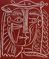 Tete De Femme Au Chapeau / Paysage Avec Baigneurs Linocut 1962 Limited Edition Print by Pablo Picasso - 0 Tete De Femme Au Chapeau / Paysage Avec Baigneurs Linocut 1962 Limited Edition Print by Pablo Picasso - 0