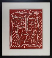 Tete De Femme Au Chapeau / Paysage Avec Baigneurs Linocut 1962 Limited Edition Print by Pablo Picasso - 1 Tete De Femme Au Chapeau / Paysage Avec Baigneurs Linocut 1962 Limited Edition Print by Pablo Picasso - 1