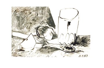 Apples, Glass and Knife (March 11, 1947) PP Limited Edition Print - Pablo Picasso Apples, Glass and Knife (March 11, 1947) PP Limited Edition Print - Pablo Picasso