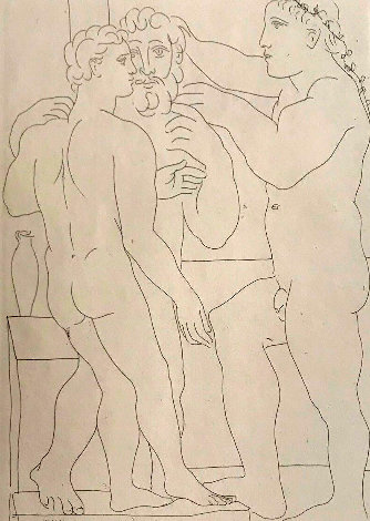 Vollard Suite: Deux Hommes Sculpts 1933 HS Limited Edition Print - Pablo Picasso