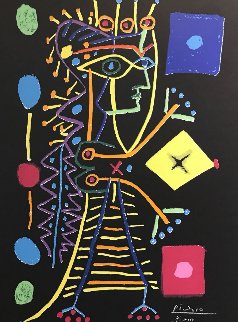 Jacqueline with Dice (Black) 1958 Limited Edition Print - Pablo Picasso Jacqueline with Dice (Black) 1958 Limited Edition Print - Pablo Picasso