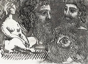 Marie-Therese En Idole Et Trois Grecs Barbus 1934 Limited Edition Print - Pablo Picasso Marie-Therese En Idole Et Trois Grecs Barbus 1934 Limited Edition Print - Pablo Picasso