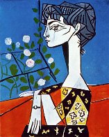Jacqueline Avec Des Fleurs Exhibition Poster 1956 Limited Edition Print by Pablo Picasso - 1 Jacqueline Avec Des Fleurs Exhibition Poster 1956 Limited Edition Print by Pablo Picasso - 1