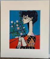 Jacqueline Avec Des Fleurs Exhibition Poster 1956 Limited Edition Print by Pablo Picasso - 2 Jacqueline Avec Des Fleurs Exhibition Poster 1956 Limited Edition Print by Pablo Picasso - 2