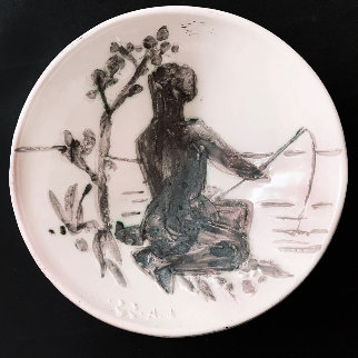 Angler Ceramic Plate 1955 7 in Sculpture - Pablo Picasso Angler Ceramic Plate 1955 7 in Sculpture - Pablo Picasso
