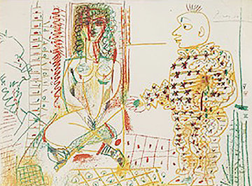 Le Pentre Et Son Model 1954 Limited Edition Print - Pablo Picasso Le Pentre Et Son Model 1954 Limited Edition Print - Pablo Picasso