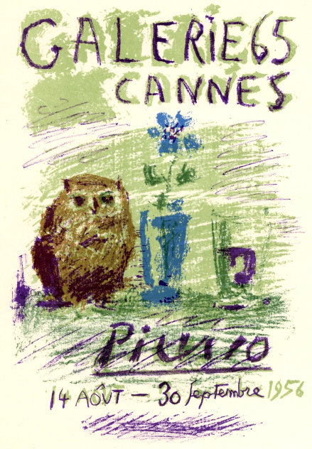 Lithographic Version of Galerie 65, Cannes 1956, Exhibition Poster 1956 Limited Edition Print by Pablo Picasso