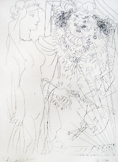 Rembrandt Et Femme Au Voile 1934 (Bloch 214) HS Limited Edition Print - Pablo Picasso Rembrandt Et Femme Au Voile 1934 (Bloch 214) HS Limited Edition Print - Pablo Picasso