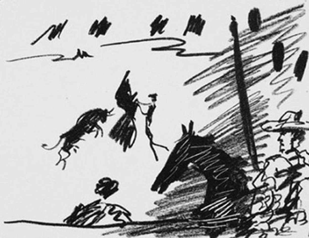 Los Toros – Jeu De La Cape 1961 Limited Edition Print by Pablo Picasso Los Toros – Jeu De La Cape 1961 Limited Edition Print by Pablo Picasso