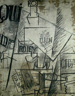 Papiers Colles 1910-1914 (Qui: Bouteille Table Et Verres) 1966 Limited Edition Print - Pablo Picasso Papiers Colles 1910-1914 (Qui: Bouteille Table Et Verres) 1966 Limited Edition Print - Pablo Picasso