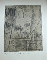 Papiers Colles 1910-1914 (Qui: Bouteille Table Et Verres) 1966 Limited Edition Print by Pablo Picasso - 1 Papiers Colles 1910-1914 (Qui: Bouteille Table Et Verres) 1966 Limited Edition Print by Pablo Picasso - 1