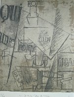 Papiers Colles 1910-1914 (Qui: Bouteille Table Et Verres) 1966 Limited Edition Print by Pablo Picasso - 2 Papiers Colles 1910-1914 (Qui: Bouteille Table Et Verres) 1966 Limited Edition Print by Pablo Picasso - 2