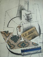 Papiers Colles 1910-1914 (Bouteille De Vieux Marc, Verre Et Le Journ 1966 Limited Edition Print by Pablo Picasso - 2 Papiers Colles 1910-1914 (Bouteille De Vieux Marc, Verre Et Le Journ 1966 Limited Edition Print by Pablo Picasso - 2