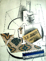 Papiers Colles 1910-1914 (Bouteille De Vieux Marc, Verre Et Le Journ 1966 Limited Edition Print by Pablo Picasso - 0 Papiers Colles 1910-1914 (Bouteille De Vieux Marc, Verre Et Le Journ 1966 Limited Edition Print by Pablo Picasso - 0