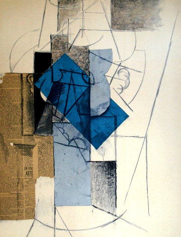 Papiers Colles 1910-1914 (Tete D'homme Au Chapeau) 1966 Limited Edition Print - Pablo Picasso