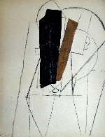 Papiers Colles 1910-1914 (Tete D'homme) 1966 Limited Edition Print by Pablo Picasso - 0 Papiers Colles 1910-1914 (Tete D'homme) 1966 Limited Edition Print by Pablo Picasso - 0