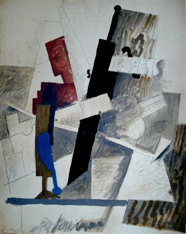 Papiers Colles 1910-1914 (Bouteille, Guitare Et Pipe) 1966 Limited Edition Print - Pablo Picasso