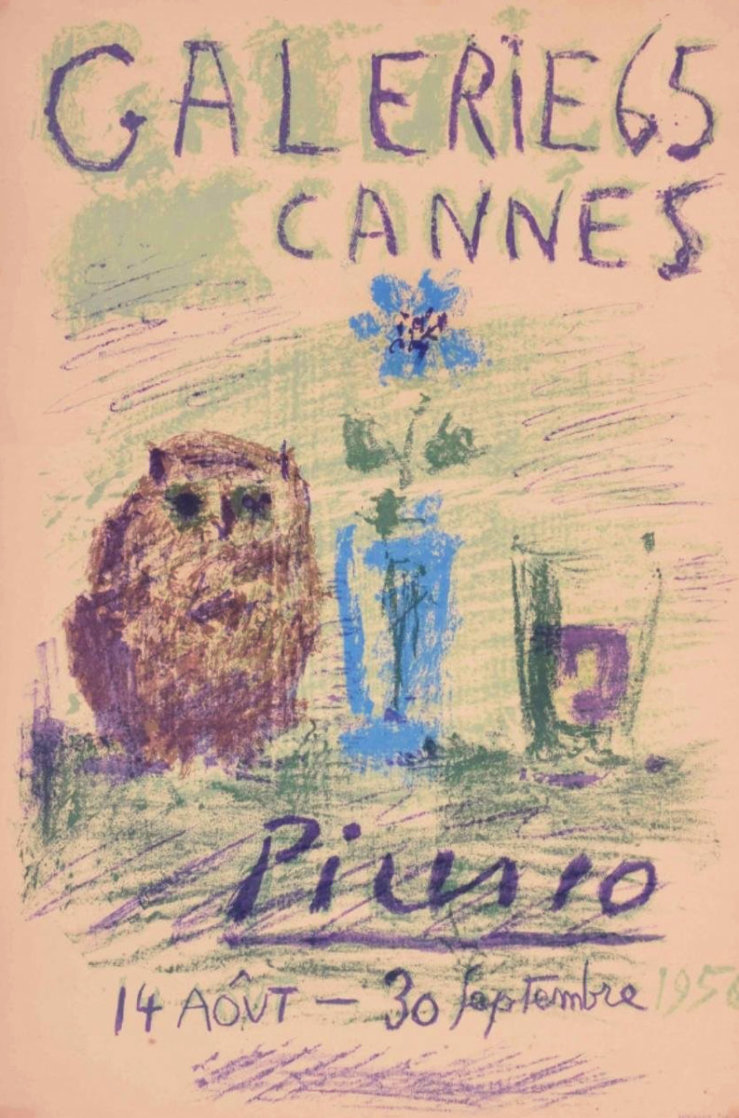 Galerie 65 Cannes Poster 1956 Limited Edition Print by Pablo Picasso Galerie 65 Cannes Poster 1956 Limited Edition Print by Pablo Picasso