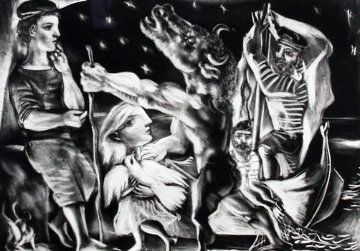 Minotaure Aveugle Guide Par Marie Therese Au Pigeon Dans Une Nuit Étoilée 1934 Limited Edition Print - Pablo Picasso Minotaure Aveugle Guide Par Marie Therese Au Pigeon Dans Une Nuit Étoilée 1934 Limited Edition Print - Pablo Picasso