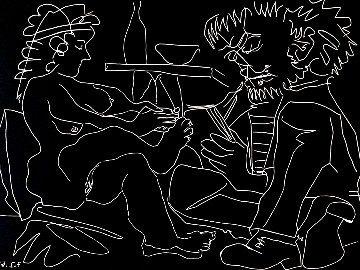 Peintre Dessinant Et Modele Nu Au Chapeau 1965 Limited Edition Print - Pablo Picasso Peintre Dessinant Et Modele Nu Au Chapeau 1965 Limited Edition Print - Pablo Picasso