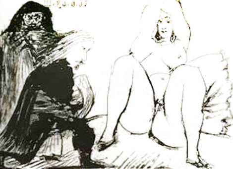 La Celestine, Sa Protegee, Et Un Jeune Gentilhomme AP 1968 HS Limited Edition Print - Pablo Picasso
