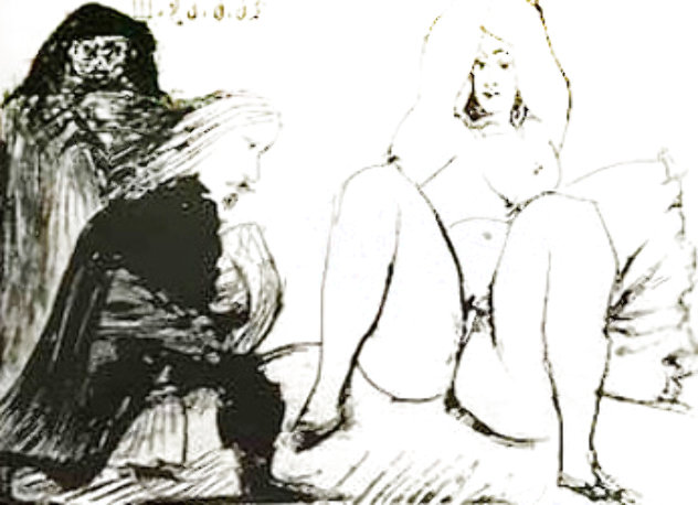 La Celestine, Sa Protegee, Et Un Jeune Gentilhomme AP 1968 HS  Limited Edition Print by Pablo Picasso