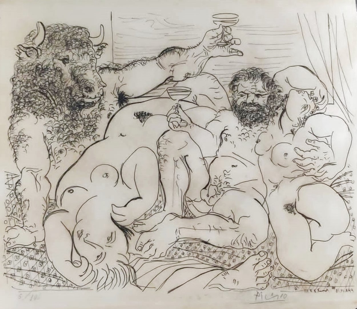 Minotaur - Bacchic Scene With Minotaur  (Vollard Suite) HS 1933 Limited Edition Print by Pablo Picasso