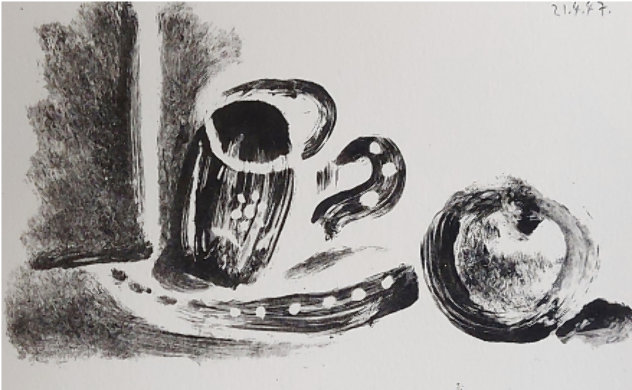 Cup And the Apple 1947 - Mourlot Limited Edition Print by Pablo Picasso