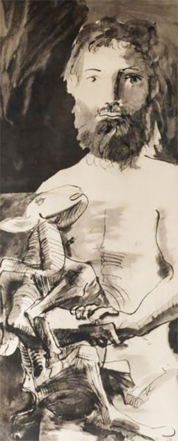 Etude Pour l'homme Au Mouton 1967 - Huge Limited Edition Print by Pablo Picasso Etude Pour l'homme Au Mouton 1967 - Huge Limited Edition Print by Pablo Picasso