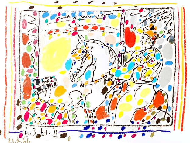 A Los Toros Le Picador II 1961 Lithograph 9x11 by Pablo Picasso