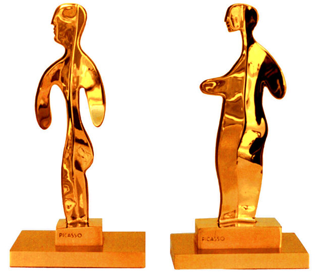 L'Homme et la Femme Bronze Sculptures Set of 2 1986 12 in Sculpture by Pablo Picasso
