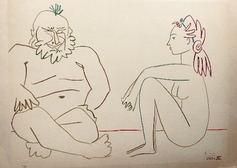 From Verve 29-30: Nude Woman, Human Comedy #12, Clown and Acrobat    1954 HS Limited Edition Print - Pablo Picasso