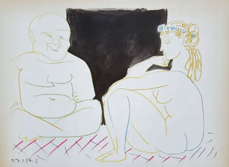 Human Comedy: Le Peintre et Son Modele: Verve 29-30 1954 HS Limited Edition Print - Pablo Picasso