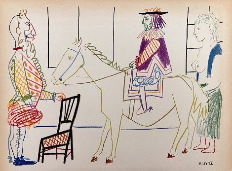 Human Comedy VII: The Clown and Circus Rider 1954 HS Limited Edition Print - Pablo Picasso