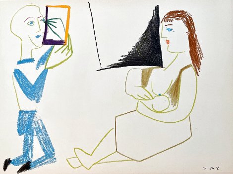 Human Comedy V: Clown and Naked Woman 1954 HS Limited Edition Print - Pablo Picasso