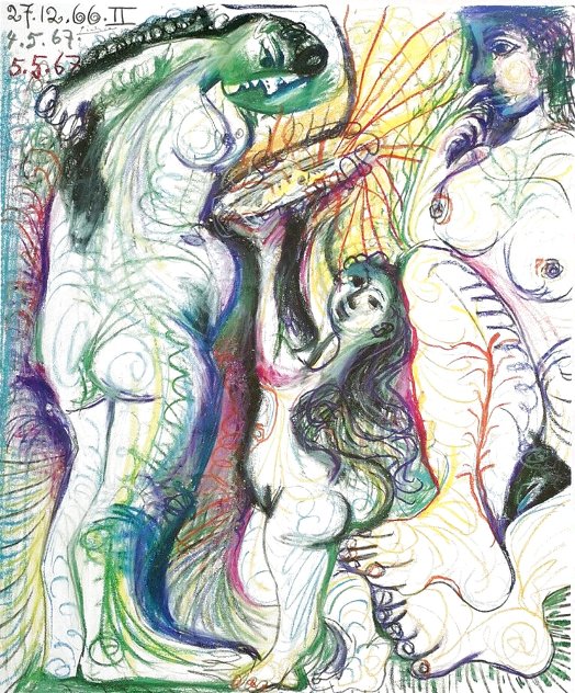 Trois Nus a La Toilette: Art Gallery Berggruen in Paris 1983 - France Limited Edition Print by Pablo Picasso
