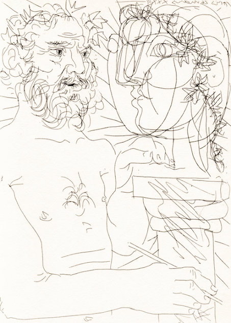 Vollard Suite: Sculptor, Half-length, at Work, Plate 49 1990 Limited Edition Print by Pablo Picasso
