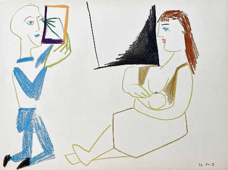 Human Comedy V Verve 29-30: Clown and Naked Woman 1954 HS Limited Edition Print - Pablo Picasso
